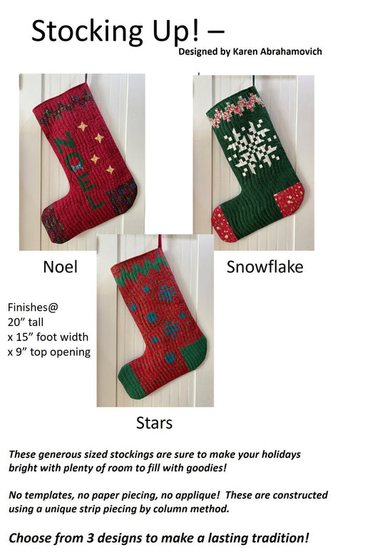 Stocking Up! Christmas Stocking Pattern - 3 Designs