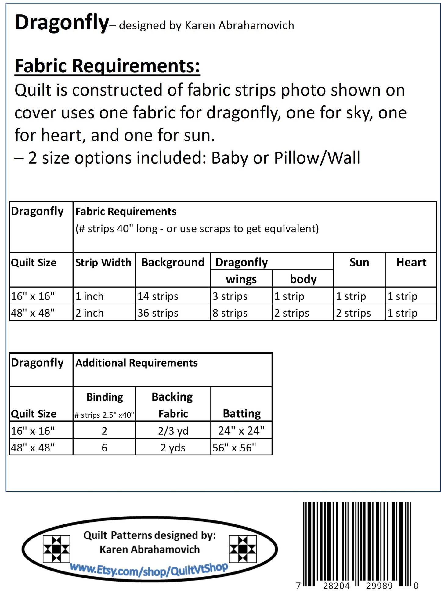 Dragonfly Quilt Pattern