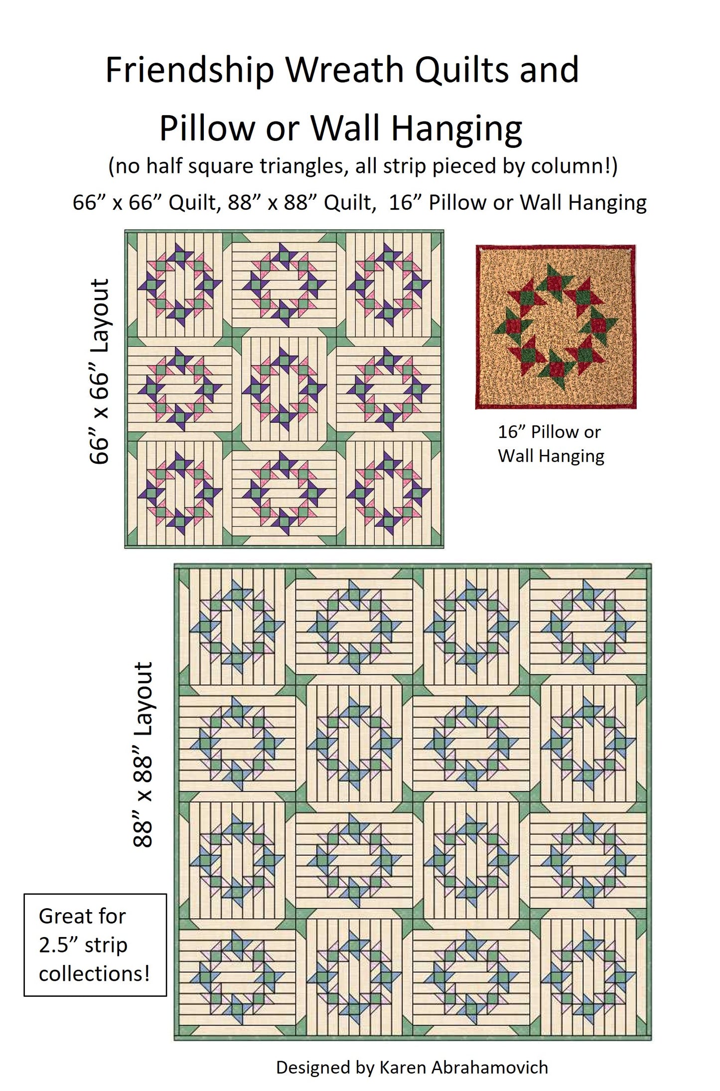 Friendship Wreath Quilt Pattern and Pillow/Wall Hanging