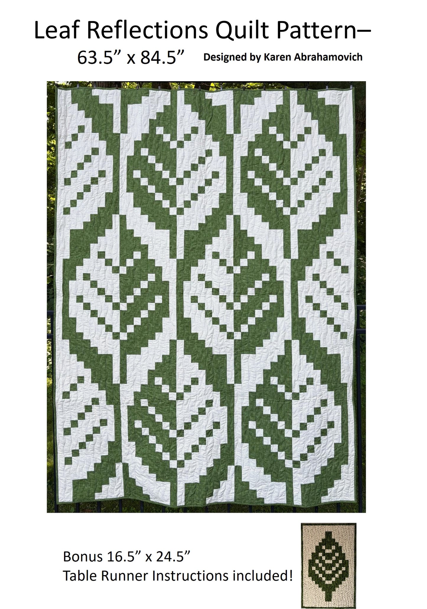 Leaf Reflection Quilt Pattern