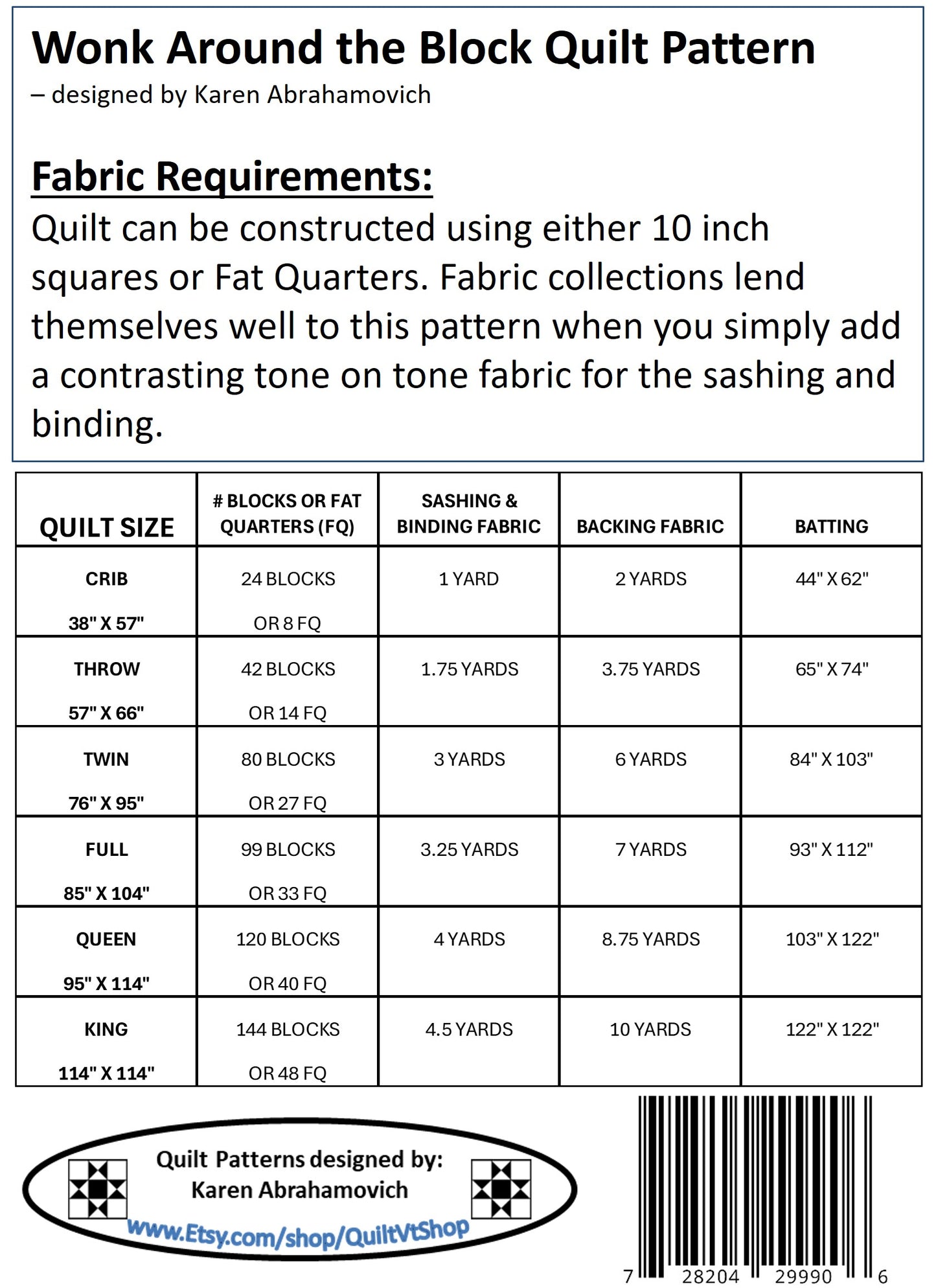 Wonk Around the Block Quilt Pattern