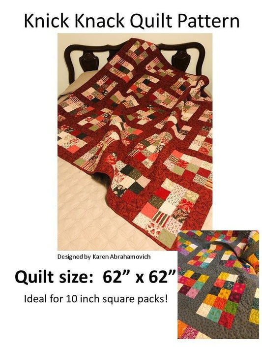 Knick Knack Quilt Pattern - 62" x 62"