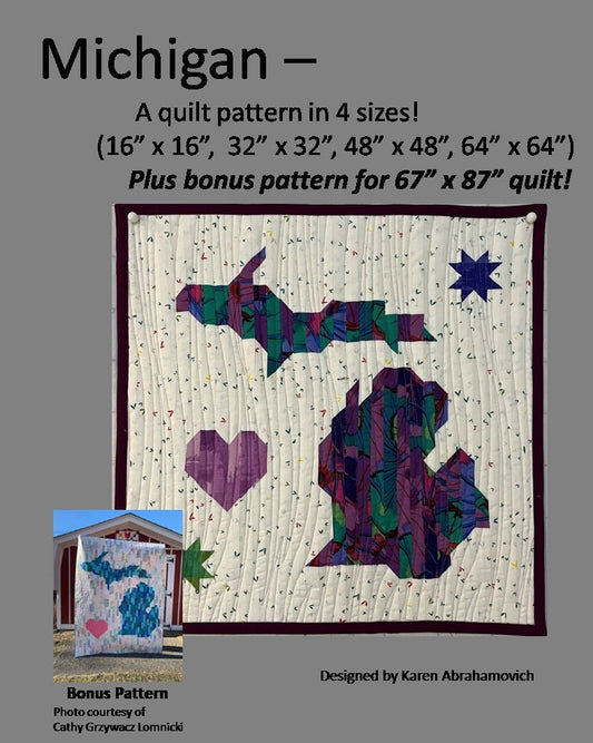 Michigan Quilt Pattern - 4 sizes Plus Bonus Pattern!