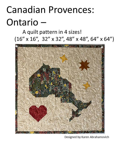 Ontario Quilt Pattern - Canadian Provence Series - 4 Sizes!