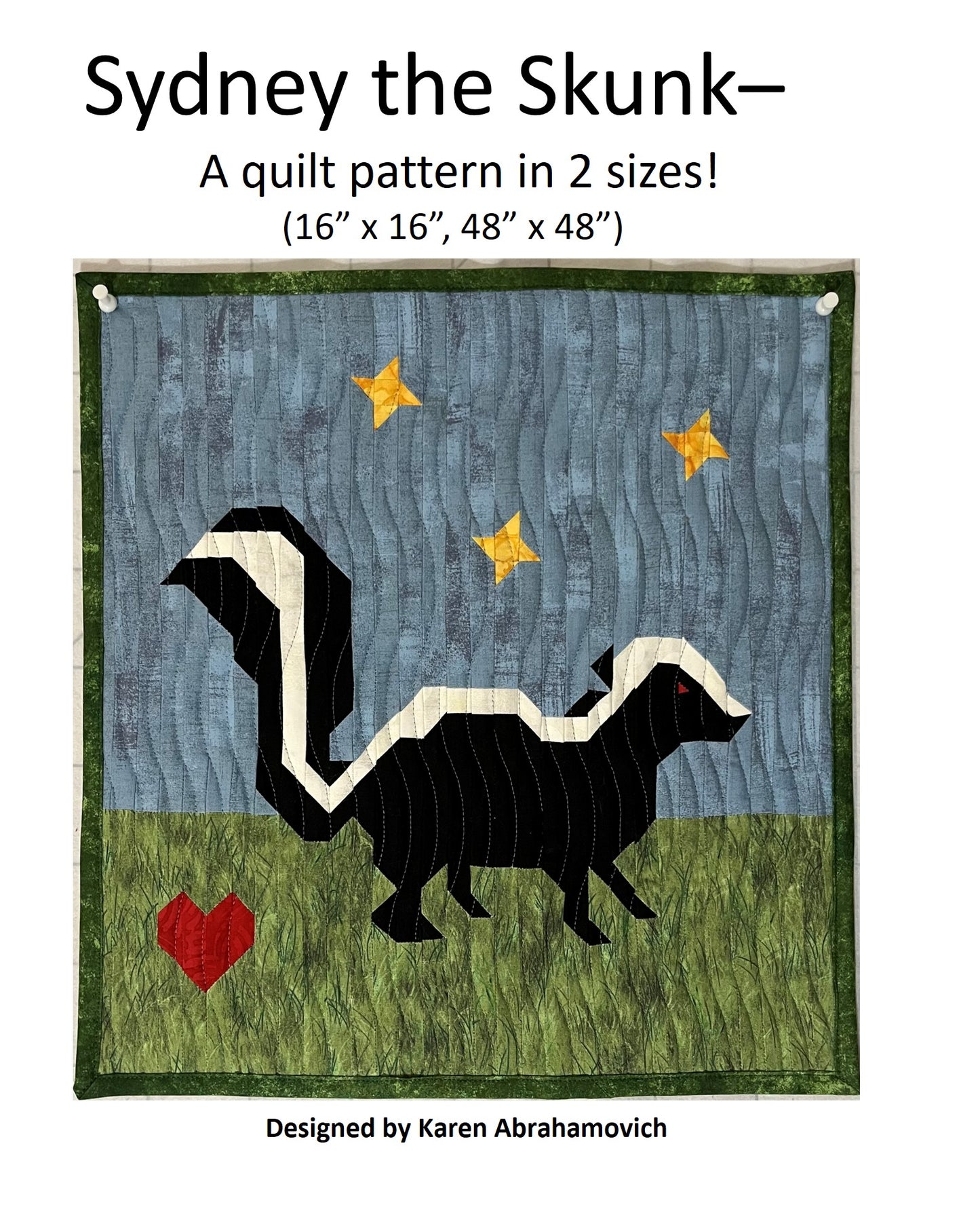 Sidney the Skunk Quilt Pattern