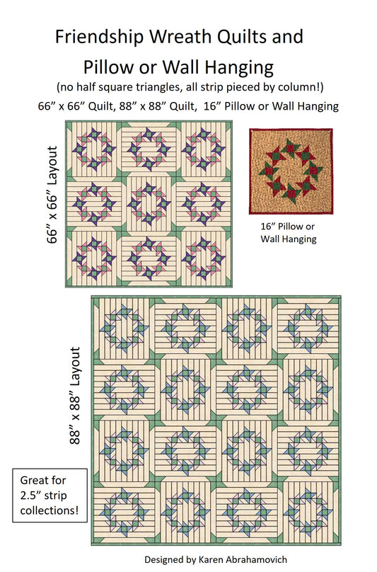 Friendship Wreath Quilt Pattern and Pillow/Wall Hanging