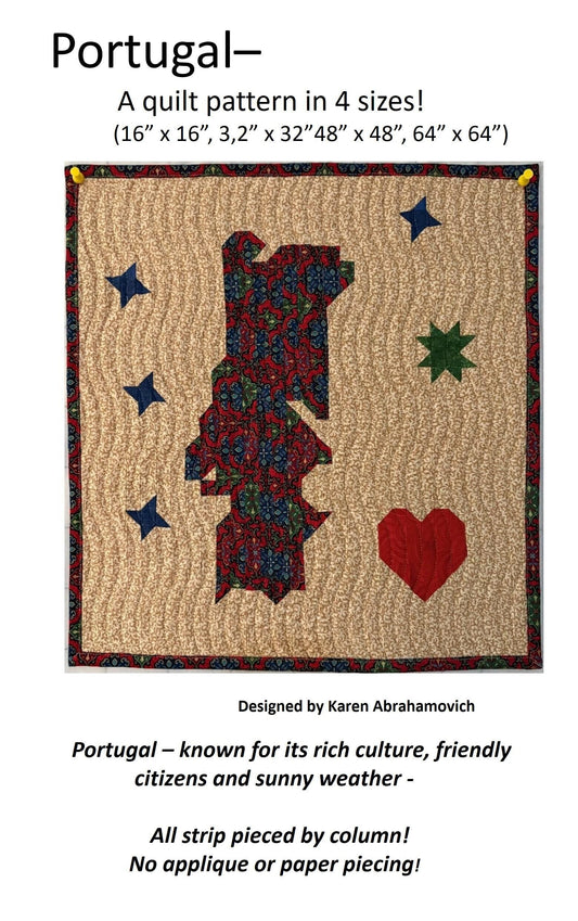 Portugal Quilt Pattern - 4 Sizes!