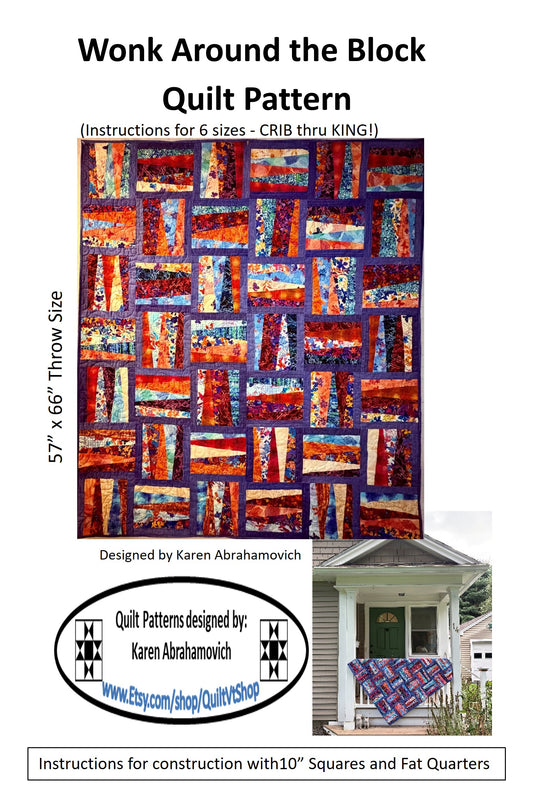 Wonk Around the Block Quilt Pattern