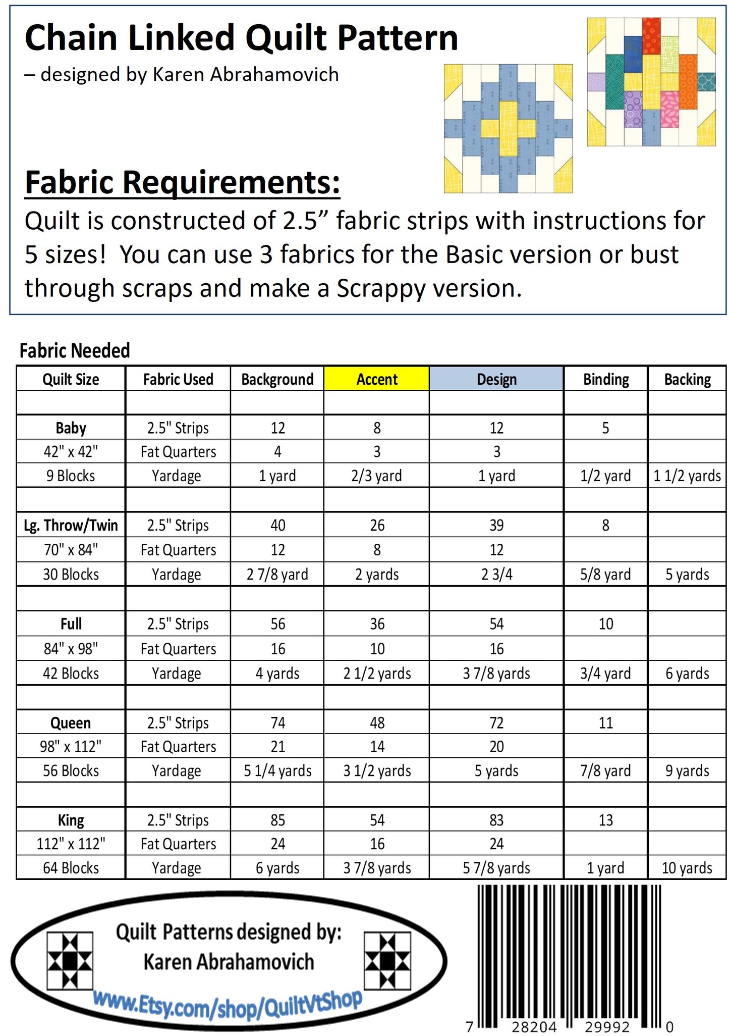 Chain Linked Quilt Pattern