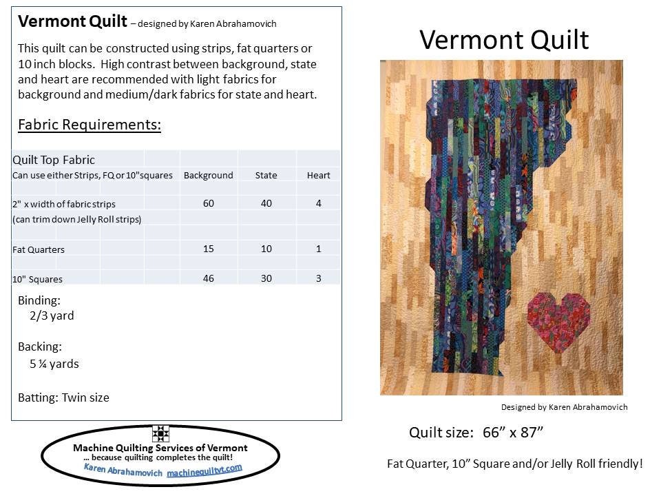Vermont Quilt Pattern - 66" x 87"