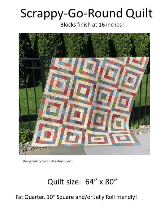 Scrappy Go Round Quilt Pattern - 64" x 88"