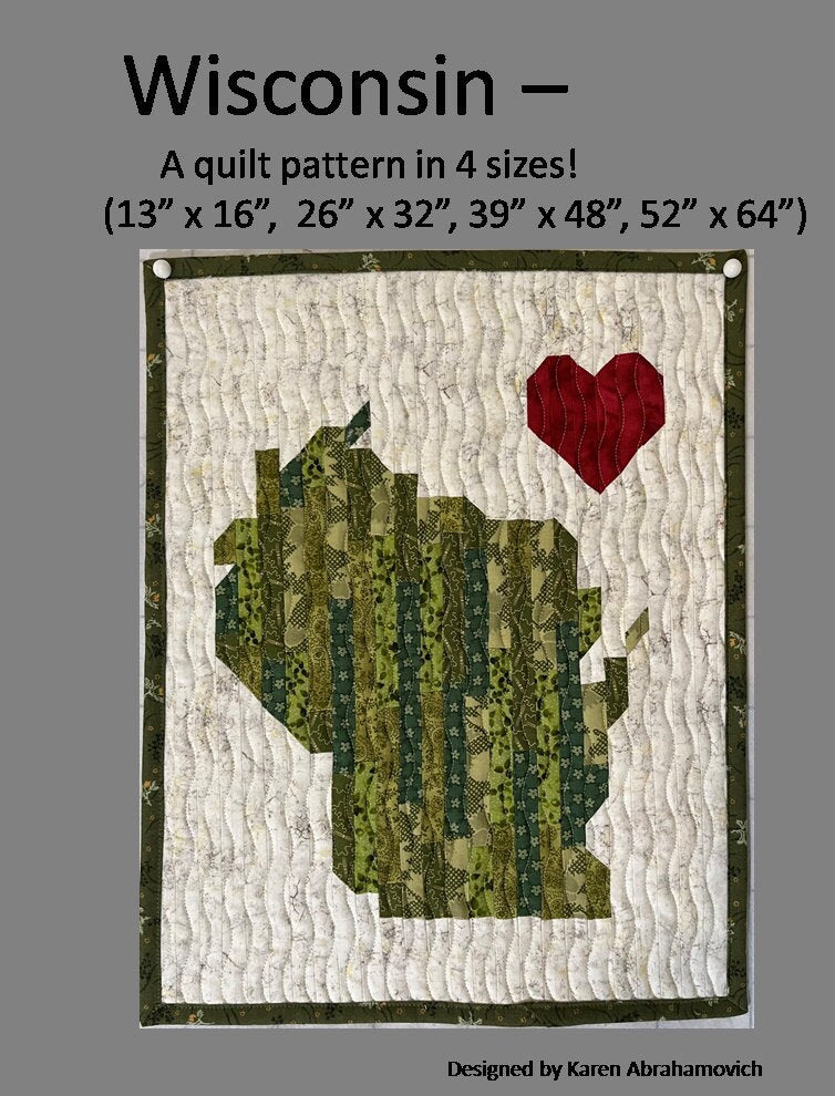 Wisconsin Quilt Pattern - 4 Sizes!